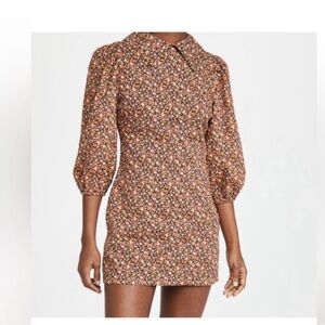 Free People Peter Pan Collar Floral Mini Dress